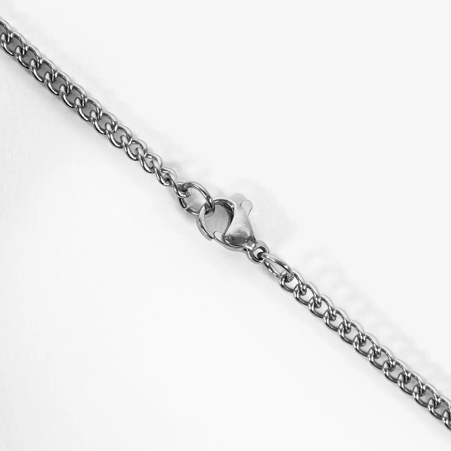 24 Number Pendant with Chain Necklace - Stainless Steel
