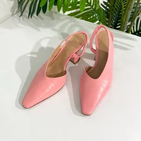 Bottega Veneta Pink Almond Slingback Heels