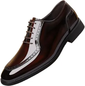Fashion Pointed Toe Lace up Low Top Formal Business Office Derby Shoes Tuxedo Shoes for Men