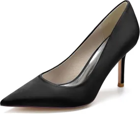 FufoneUS Wedding Bridal Shoes Women's Stiletto High Heel Dress Pumps Pointed Toe Evening Party Shoes,Black,6