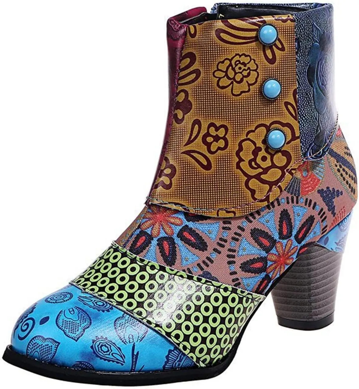 Lausiuoe Ankle Boots For Women With Heel Chunky Block Chelsea Closed Toe Booties Shoes Western Side Zipper Short Boots