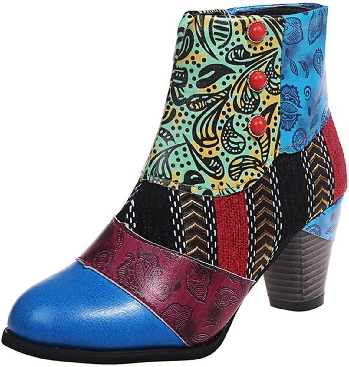 Lausiuoe Ankle Boots For Women With Heel Chunky Block Chelsea Closed Toe Booties Shoes Western Side Zipper Short Boots
