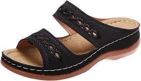 Lausiuoe Orthopedic Sandals For Women Plantar Fasciitis Arch Heel Support Orthotic Flips Flops Flat feet Comfortable Slides