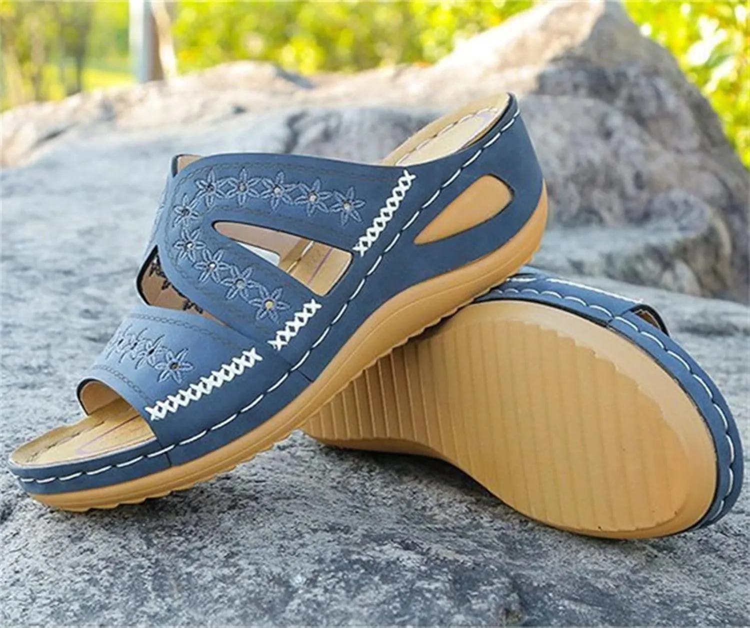 Lausiuoe Orthotic Sandals Women Plantar Fasciitis Arch Support Fashion Slides Athletic Slip On Orthopedic Slippers Flip Flops