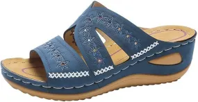 Lausiuoe Orthotic Sandals Women Plantar Fasciitis Arch Support Fashion Slides Athletic Slip On Orthopedic Slippers Flip Flops