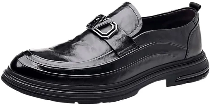 Men's Casual Genuine Leather Flats Soft Driving Walking Loafer Shoes Mens Genuine Leather Lace-Up Vintage Oxfords