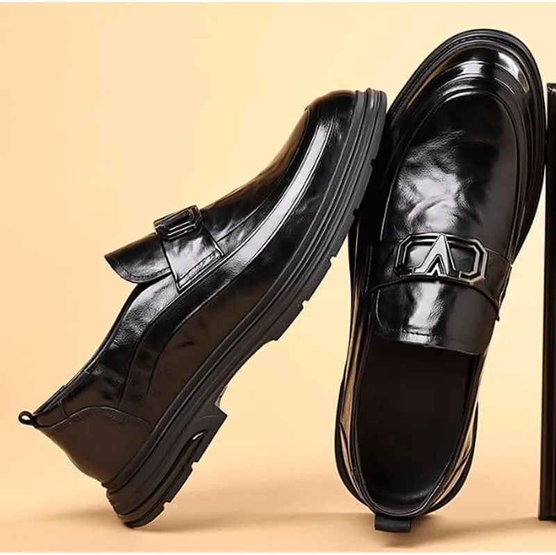 Men's Casual Genuine Leather Flats Soft Driving Walking Loafer Shoes Mens Genuine Leather Lace-Up Vintage Oxfords
