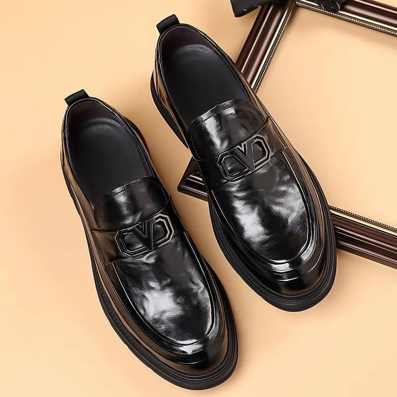 Men's Casual Genuine Leather Flats Soft Driving Walking Loafer Shoes Mens Genuine Leather Lace-Up Vintage Oxfords