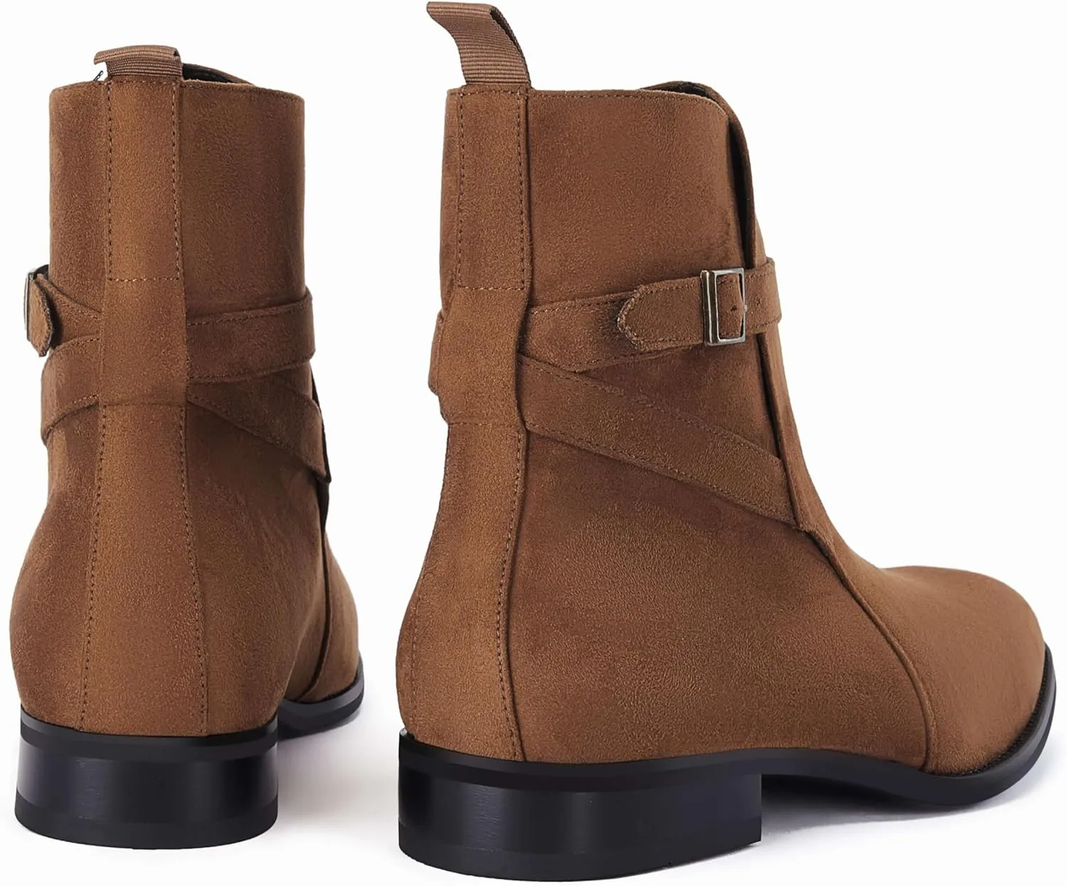 Mens Chelsea Boots Dress Shoes Buckle Strap Chukka Motorcycle Comfortable Walking Ankle Booties