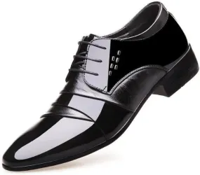 Men's Classic Patent Lace-up Formal Oxford Shoes Vintage Leather Lace Up Platform Derby Shoe for Men(10)