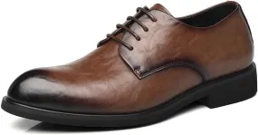 Men's Leather Oxford Dress Shoes - Lightweight Fashion Sneakers for Business and Casual Wear