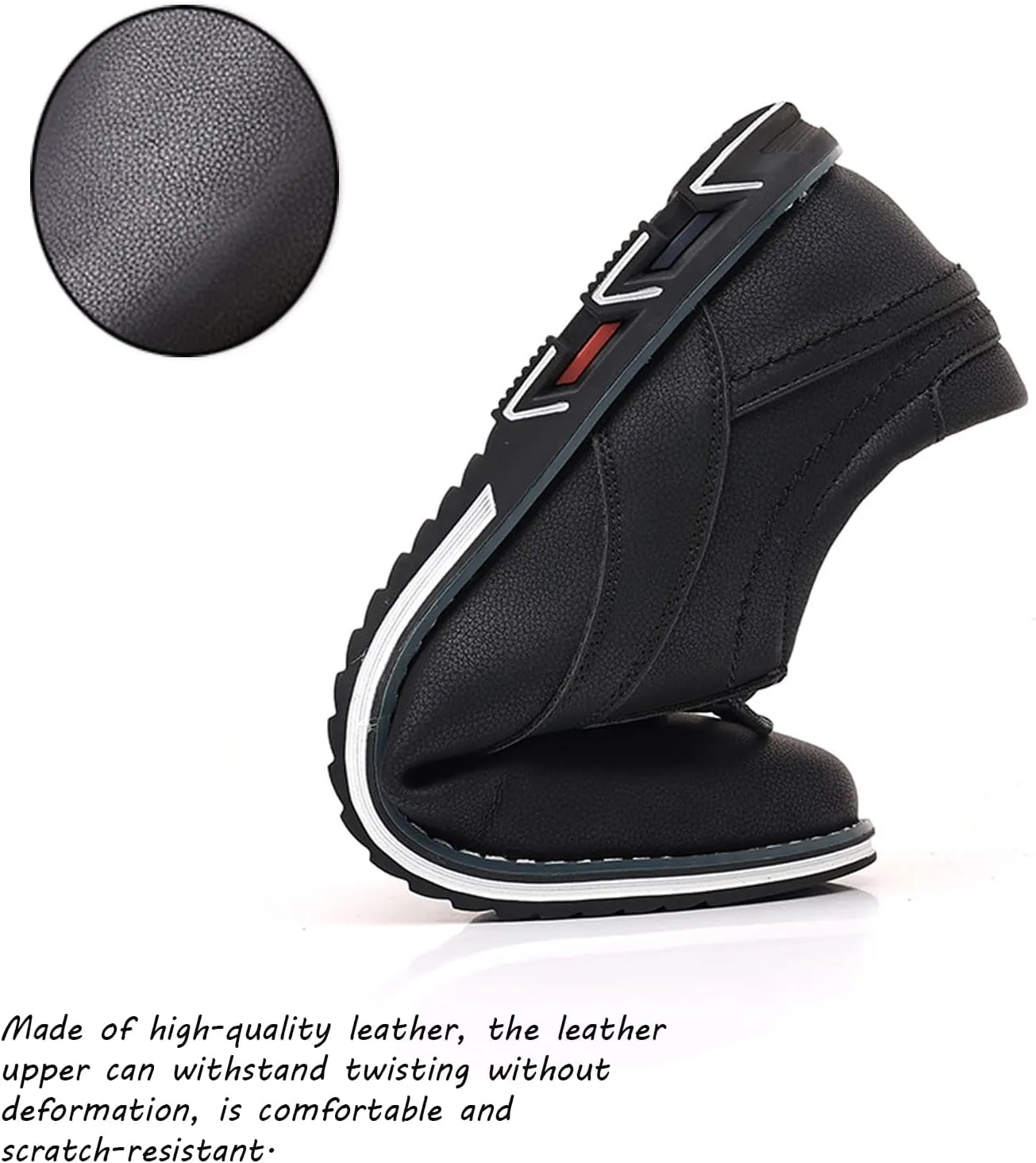 Men'S Leather Slip-On Flat Orthopedic Oxford Shoes Fashion Breathable Round Toe Lace-Up Non-Slip Casual Oxford Sneakers Driving Office Business Dress Derby Shoes
