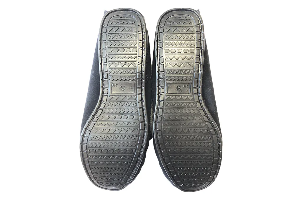 Navy Ladies Moccasins Hard Sole