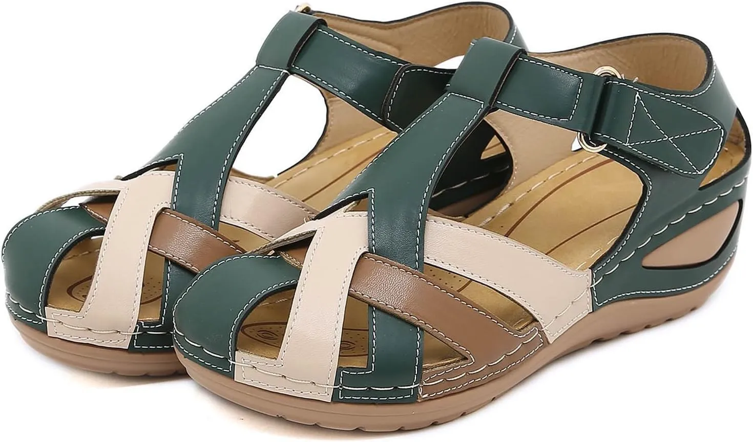 Orthopedic Sandals For Women Closed Toe Platform Wedge Casual Sandal With Arch Good Arch Support Womens Work Shoes