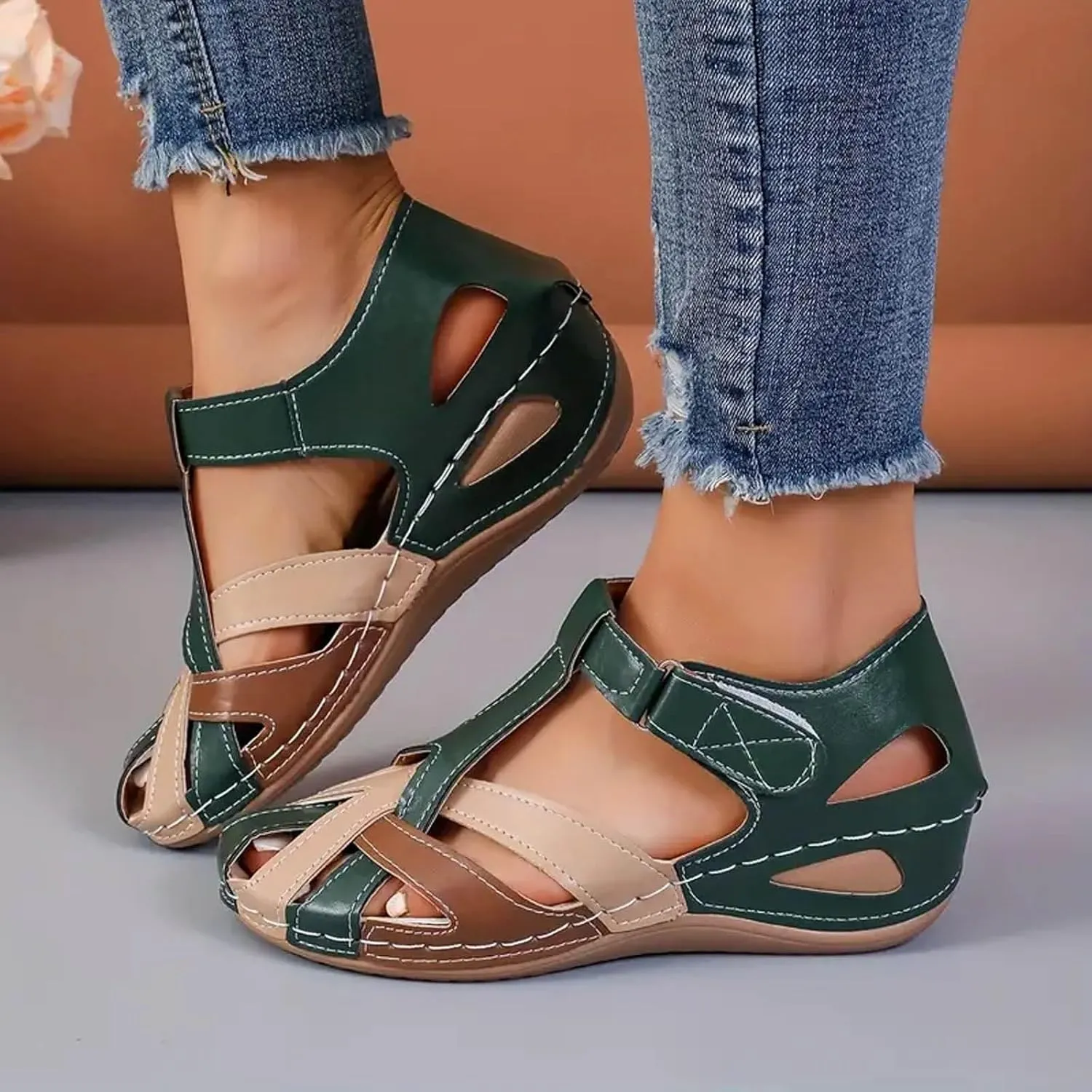 Orthopedic Sandals For Women Closed Toe Platform Wedge Casual Sandal With Arch Good Arch Support Womens Work Shoes