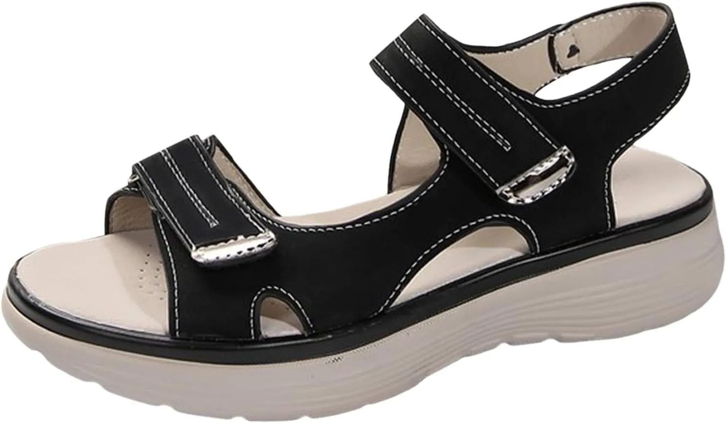 Sandals for Women Women's Classic Wedge Heels Sandals Strappy Sandals Women's Ankle Strap Low Wedge Sandals