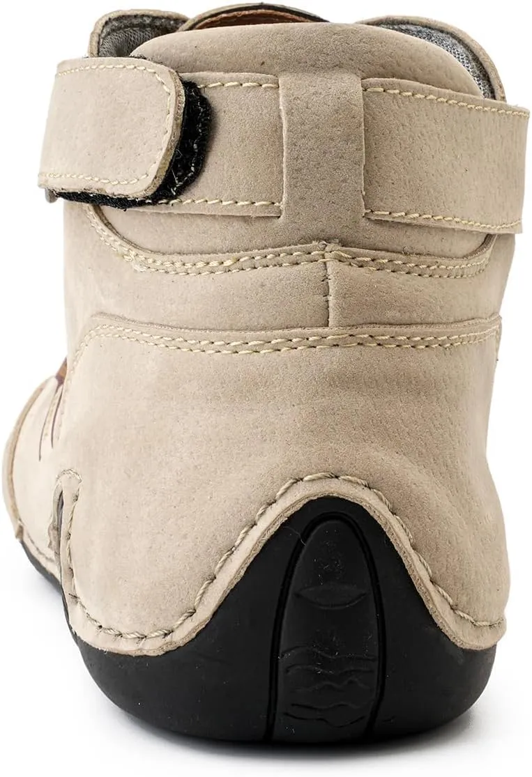 URLECHS Men's Explorer Waterproof Leather Lace Up Chukka Boots for Hiking Camping & Driving Fashion Hand-Stitched Hook&Loop High Top Beck Ankle Boots