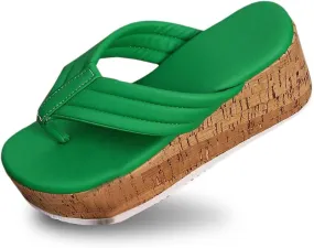Womens Sandals Summer Beach Clip Toe Flip Flops Boho Platform Fashion Trendy Dressy Shoes with Arch Support Sandals