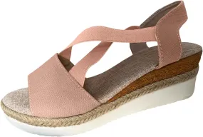 Women's Wedge Sandals, Espadrille Platform Summer Sandals, Wedge Ankle Strap Open Toe Sandals Wide Width Low Heel Casual